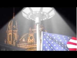 Commercial Solar Flag Pole Light Outdoor Dusk to Dawn, 266 led Light, 4200lm Super Bright