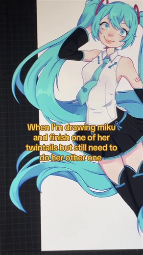 She has so much hair and for what? #hatsunemiku #miku #digitalartist #rendering #artistproblems