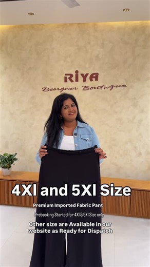 Riya Designer Boutique on Instagram: "🌿To Prebook, Pls or Comment below, We Will Send u the Details ❤️ 🌿We Have Started Prebooking for our Imported Fabric Pant in 4Xl & 5Xl size . Prebooking is available only for 4Xl & 5Xl. Other size are available in our Website 😊 🌿To Prebook, Pls or Comment below, We Will Send u the Details ❤️"