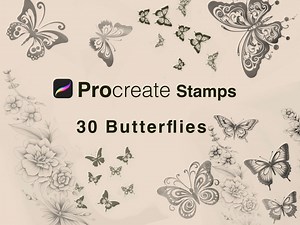 Butterfly Procreate Brushes| 30 Butterfly Procreate Stamps | Procreate Brushes | Procreate Tools | Butterflies Procreate | Tattoo Design - Etsy UK