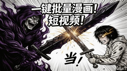 一键生成 商业级别 漫画！一键批量生成 短视频！