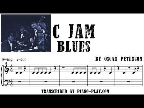 Oscar Peterson - C Jam Blues transcription in PDF, MIDI
