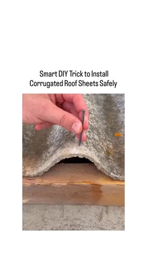 EYE Fusion on Instagram: "The X post shares a 21-second video demonstrating a DIY technique for nailing corrugated asbestos-cement roofing sheets without cracking them, by placing a double-edged razor blade under the nail head to distribute hammering force. This hack addresses a common issue with brittle asbestos materials, but exposes viewers to risks of inhaling carcinogenic fibers if sheets break, as confirmed by WHO data linking asbestos exposure to over 100,000 annual deaths from lung cance