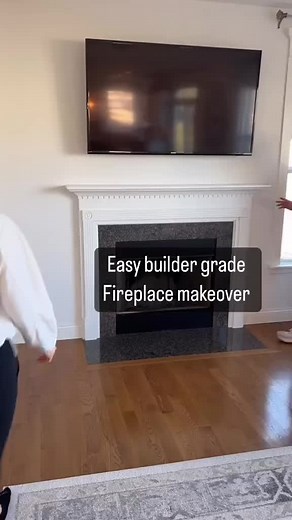 One hour DIY’s are my favorite, but I made an exception with this fireplace makeover that took about eight. Builder great homes can often feel generic or boring but are easily customizable with small and budget friendly DIY’s. We wanted our fireplace to be the focal point of the room so we needed to add some height. We went to our local Menards and purchased prefinished boards. We didn’t have to paint anything. Next we measured, glued and nailed the boards working from the center out. Once the b