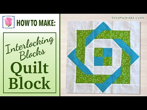 ⛋ How to Make an Interlocking Quilt Block ⛋ Squares and Diamonds ⛋ Easy Quilting Sewing Tutorial ⛋