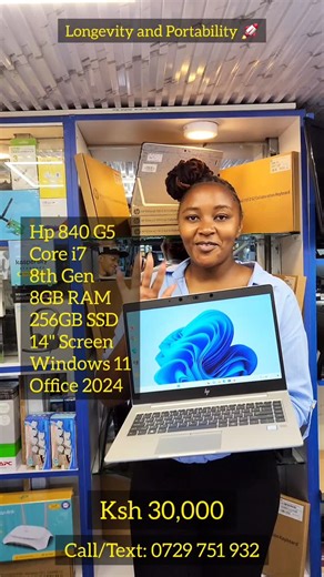 🔥 HP ELITEBOOK 840 G5 — CORE i7 (8th Gen) 🔥 ✅ Intel Core i7 (8th Gen) ✅ 8GB RAM ✅ 256GB SSD ✅ 14" screen, Backlit keyboard ✅ Grade A — Clean & tested 💰 KSh 30,000 Only 📍 Location: Moi Avenue — Rahimtulla Building (Queens Mall), Ground Floor (Hemmat Computers) 📱 WhatsApp / Call: 0729 751 932.#gadgets #fypシ #computers #salealert #desktop #desktop #cheaplaptop #gamingcommunity #gamingsetup #gaminglaptop | Hemmat Computers