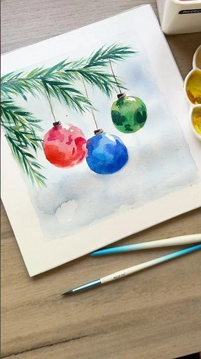 How to paint easy watercolor Christmas ornaments for beginners