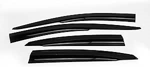 OMAC Window Wind Deflector for 2005-2010 Ford Focus Sedan & Hatchback 5 Door, Air Rain Guards, 4 Pcs, Front Side Door Window Vent Visor, Acrylic, Black, Car Accessories