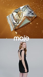 The Maje Party Capsule effortlessly captures light with its elegant blend of velvet and rhinestone. These contrasting pieces reflect both sensuality and modernity. Discover the collection now. | Maje