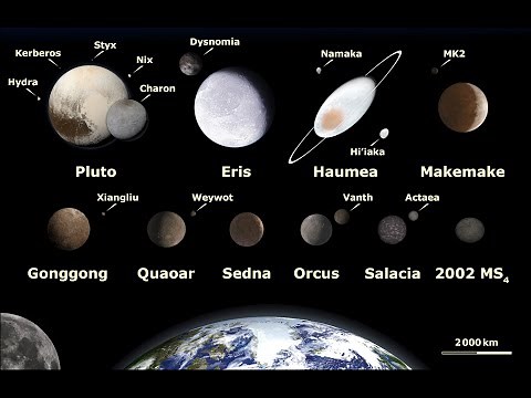 Dwarf Planets Size Comparison | Small celestial bodies in the Solar System.