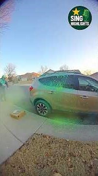 Instant Paint Trap EXPLODES on Porch Pirate 🚗💥🎨 | Caught on Doorbell Cam