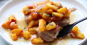 The Seasoned Mom shares a one skillet peach chicken recipe