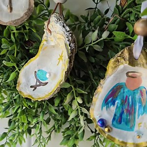Hand-painted Oyster Shell Angel Ornament: Custom Beach Decor - Etsy