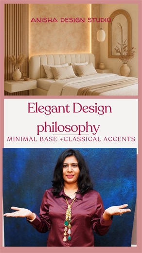 Anisha mukati | Home Interior Designer on Instagram: "Really elegant design philosophy ✨ Minimal base + classical accents Modern and minimal interiors often thrive on clean lines, neutral palettes, and functional layouts—but when you weave in classical elements, you add depth, history, and a sense of timelessness. The contrast creates a layered aesthetic that feels both fresh and rooted. Here are a few ways this blend works beautifully: 🪞 Key Combinations - Minimal base + classical accents Keep