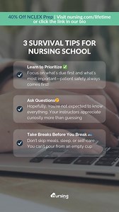 2.7K views |  3 Survival Tips for Nursing School 喙 ✨ Big news for...
