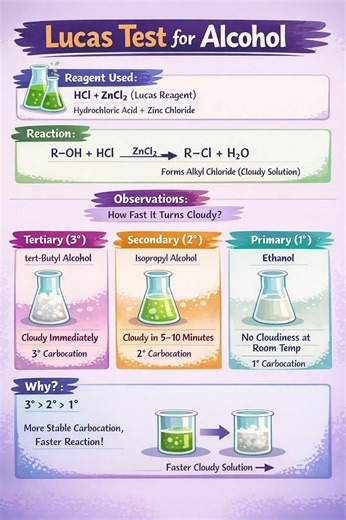 Lucas Test for Alcohols #chemistry #class12chemistry #iitjee #neetchemistry #organicchemistry