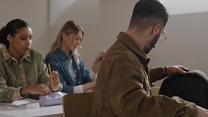 Students preparing for class | Free Stock Video Footage