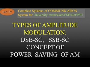 Type of AM and Concept of Power Saving in AM :DSB-SC, SSB-SC | COM SYS | R K Classes | Hindi |Lec 39