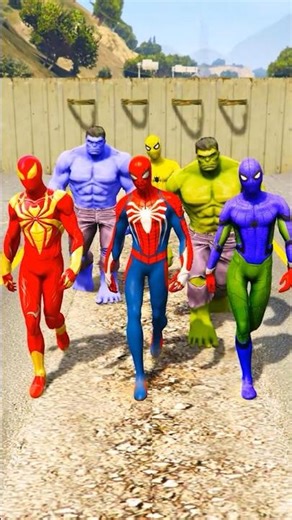 hulk saved 🌈 colourful Spiderman #hulk #spiderman #ironman #gta