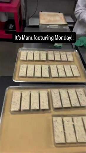 Making White Chocolate Raspberry Rose Bars! #manufacturingmonday
