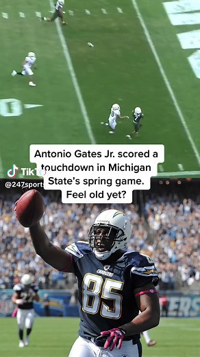 Antonio Gates Jr. Scores TD in Michigan State Spring Game