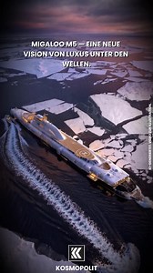 Die Migaloo M5 ist ein 165,8 Meter langes Konzept einer privaten, tauchfähigen Superyacht, die sowohl an der Oberfläche fahren als auch unter Wasser operieren kann. Laut den Entwicklern ist das Schiff dafür ausgelegt, bis in Tiefen von etwa 250 Metern zu tauchen und bis zu vier Wochen unter Wasser zu bleiben. Das Konzept legt besonderen Wert auf Privatsphäre und Sicherheit und verbindet klassische Superyacht-Eleganz mit moderner U-Boot-Technologie. Die Entwürfe und technischen Angaben zeigen gro