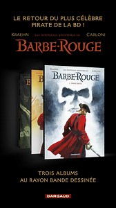 ⛵️ Barbe-Rouge et son fils partent en quête du trésor de Morgan. 💰 Mais leurs recherches vont rapidement éveiller l’intérêt d’un inquiétant personnage, Wambu-Noula, un puissant sorcier Vaudou, prêt à tout pour l’obtenir… 📚 Les nouvelles aventures de Barbe-Rouge, T3. Mami Wata, de Kraehn et Carloni, en librairie le 1er septembre 📍 2 tomes déjà disponibles | Dargaud