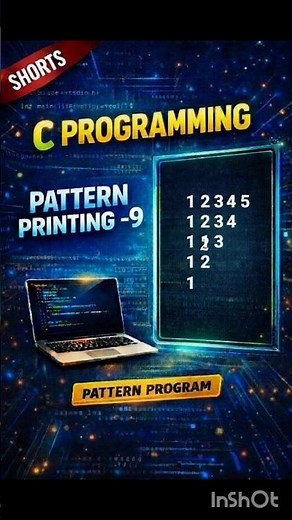Inverted Number Triangle Pattern| Pattern Printing-9| #shorts #coding #programming #viral
