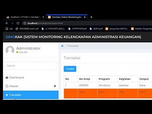 Sistem informasi Monitoring Kelengkapan administrasi keuangan PHP Mysql Source code