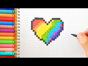 EIN KAWAII REGENBOGEN HERZ MALEN : PIXEL ART Deutschland