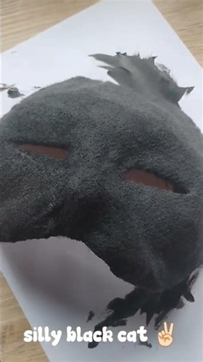 Pt 2 of making therian mask inspired by enderman from minecraft #therian #diy #cat #furry #mask