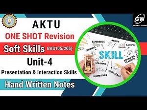 UNIT 4 ONE SHOT I I SOFT SKILLS I by Shiwani Ma'am I Gatewa Classes I AKTU