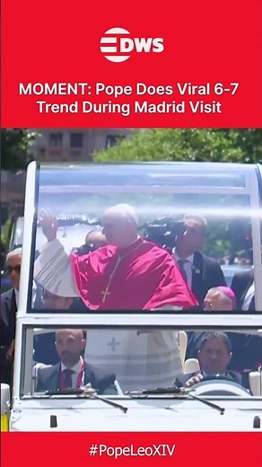 MOMENT: Pope Leo XIV Mimics Viral '6-7' Hand Gesture in Streets of Madrid | DWS News | AK1C