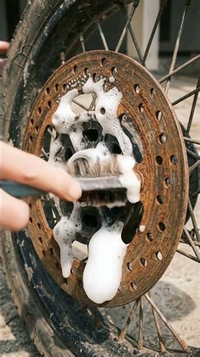 Restoring a Rusty Motorcycle Disc Brake 🏍️ From Corroded to Clean ✨ #Shorts #garagelife #diygarage