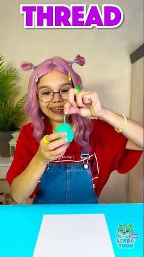 Wow 😍 Thread Drawing Art Tutorial 💕 #Kids #Art