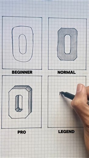 3d O Letter Drawing #shorts