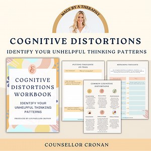 Cognitive Distortions Worksheets, Challenge Unhelpful Thinking Styles, Therapy Worksheets, Psychology, Coping Skills, Bpd, DBT, CBT, Anxiety - Etsy Canada