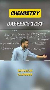 What is Baeyer's test??🤔#chemistrynotes #shivalikclasses #shorts #quickrevision #neet #chemistry