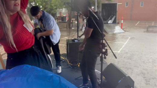 “Well… turns out Mother Nature wasn’t a fan of our setlist. 😂🌧️ Outdoor gig: 0 Rainstorm: 1 Equipment will dry out eventually… right?” | Day Drive