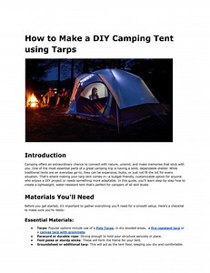 How to Make a DIY Camping Tent using Tarps