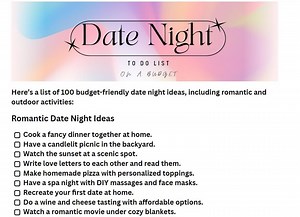 100 Budget-friendly Date Night Ideas | Romantic & Outdoor Printable PDF - Etsy Canada