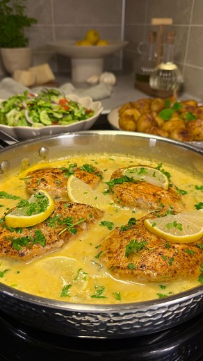 Felicia on Instagram: "KYCKLINGFILÉ I CITRONSÅS MED VITLÖK & PARMESAN 🍋🧄🧀 𝐑𝐄𝐂𝐄𝐏𝐓 ⬇️ 𝐓𝐢𝐥𝐥𝐚𝐠𝐧𝐢𝐧𝐠𝐬𝐭𝐢𝐝 25-30min 4 portioner 𝐈𝐧𝐠𝐫𝐞𝐝𝐢𝐞𝐧𝐬𝐞𝐫 - Smör för att steka - Kycklingfilé, 4st filéer (kryddade med salt, peppar, paprikapulver, grillkrydda) - Vitlöksklyftor, 4st (pressade) - Höns/kycklingbuljongtärning, 1st (upplöst i 2dl hett vatten) - Grädde, 3dl - Riven parmesan, ca 1dl - Citronsaft från 1/2 citron - Färsk finhackad persilja, 0,75dl - Salt, svartpeppar/citronpep