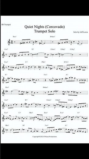 Trumpet Solo on “Corcovado (Quiet Nights)” – Antonio Carlos Jobim | Free PDF Download #jazz #trumpet