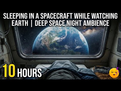 Sleeping in a Spacecraft While Watching Earth | Deep Space Night Ambience 🌍