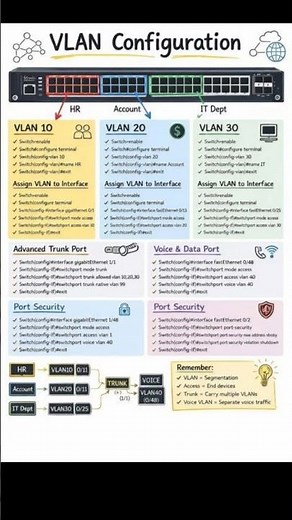 VLAN Configuration Explained | Access Ports, Trunk Ports, Voice VLAN & Port Security