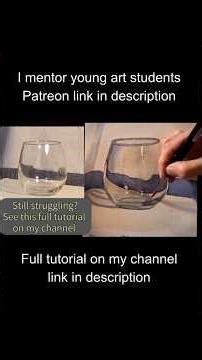 How to Paint Realistic Glass in Watercolor #shorts #Watercolor #watercolortutorial