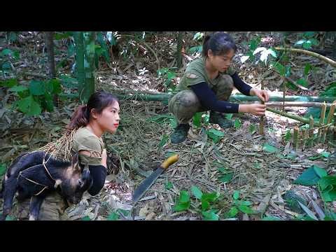 Tracking Wild Goats in the Forest | Solo Survival Skills & Smart Traps