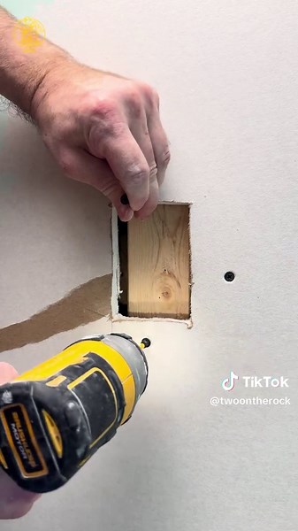 Drywall Repair (Rectangular Hole, Wood Backing & Mesh Tape) #WallFix #HomeRenovation #DIYTips