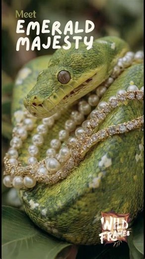 Meet EMERALD MAJESTY: The $10,000 Green-Tree Python 🐍💎 #wildlife #shorts #wildframes