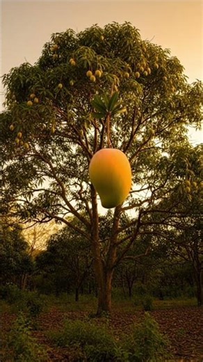 the world bigest mango on tree at forest place view is beutful #miniforest #monkeyforest wondertree
